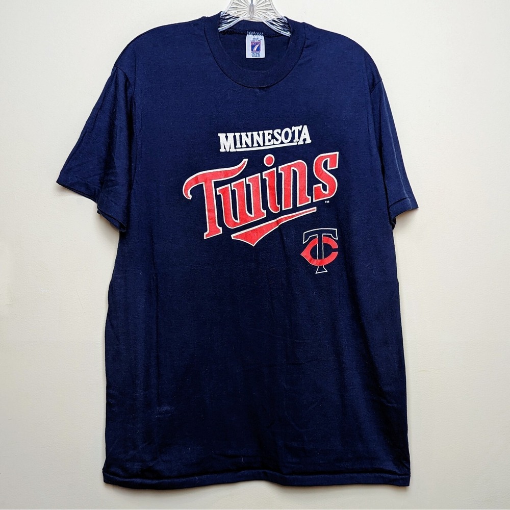 Minnesota Twins‎ MLB Baseball Single Stitch USA Logo 7 Vintage 80s Shirt Large